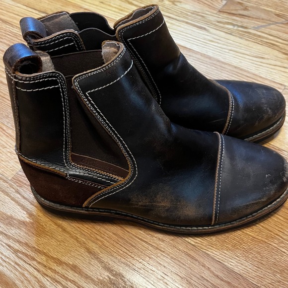 G.H. Bass Co Mens Dark Brown Leather Suede Chelsea Boots Ankle Size 9.5 - Picture 3 of 15